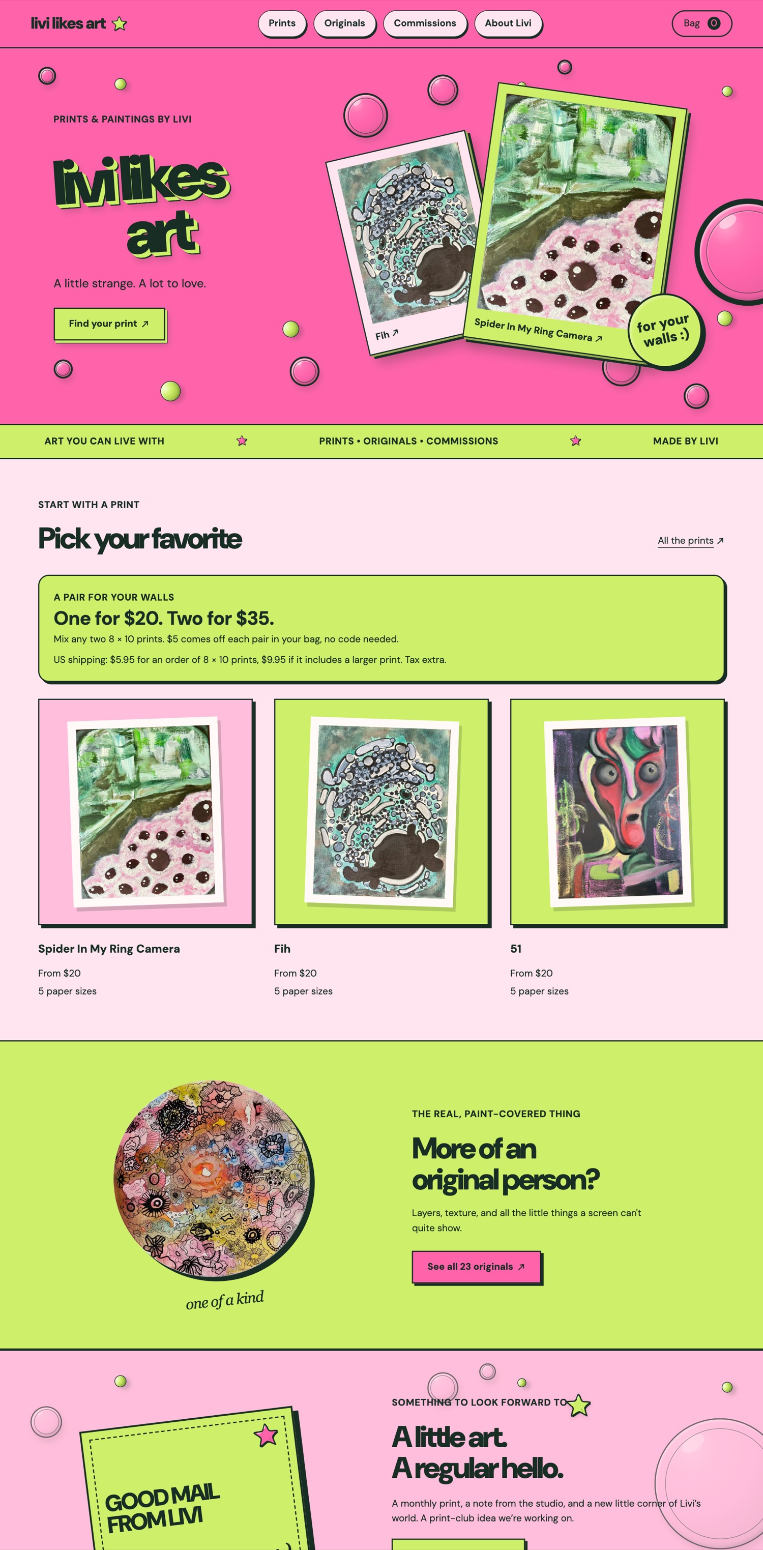 Livi Likes Art homepage