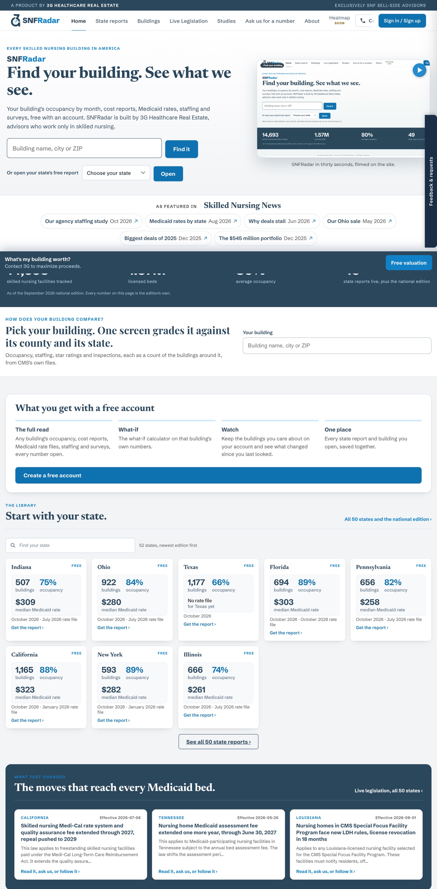 SNFRadar homepage